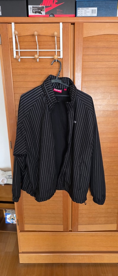 Supreme Reflective Pinstripe Track Jacket "Black"