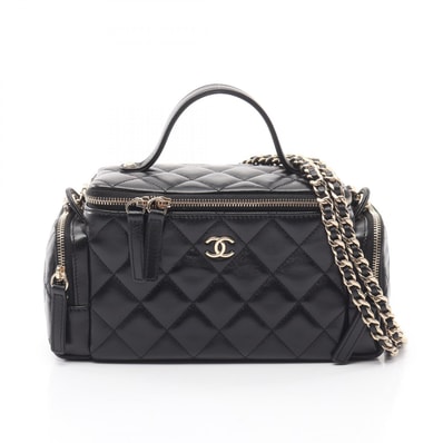 シャネル CHANEL マトラッセ バニティ 2WAY ショルダーバッグ バッグ ラムスキン(羊革) レディース ブラック系 AS5222 【中古】
