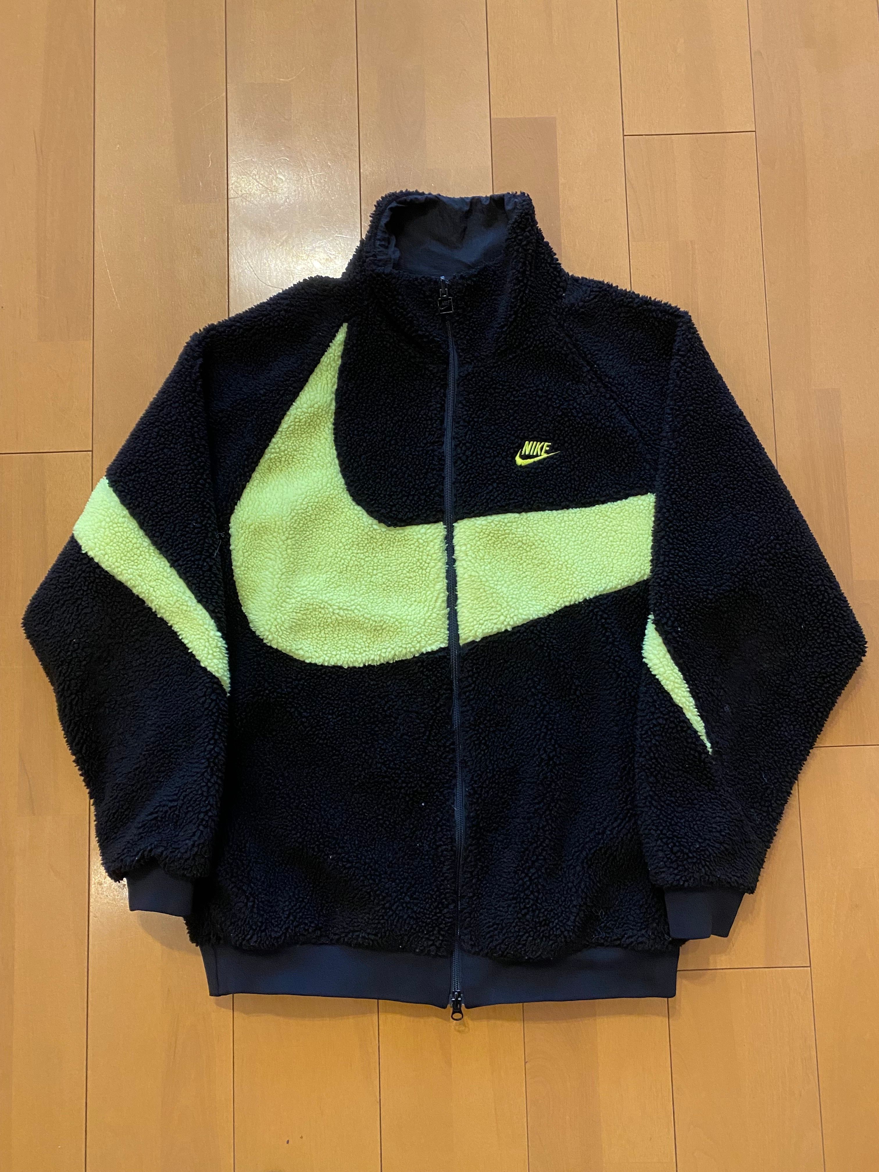 Nike Big Swoosh Reversible Boa Jacket"Black Neon"