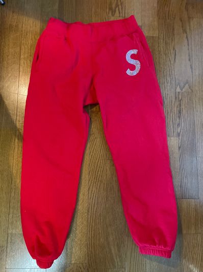 Supreme Swarovski® S Logo Sweatpant "Red"