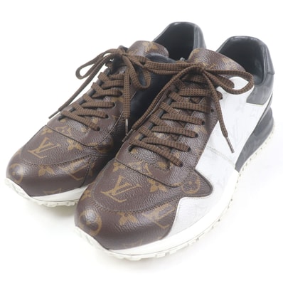 美品 ルイヴィトン
ローカットスニーカー LV ランアウェイ・ライン ホワイト ブラック ブラウン メンズ 7.5