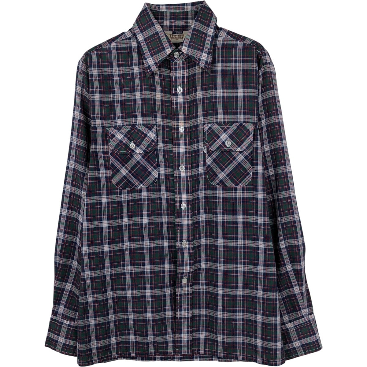 古着 70年代 リーバイス Levi's ビッグE BIG E 長袖 チェックシャツ メンズM相当 ヴィンテージ/eaa659938