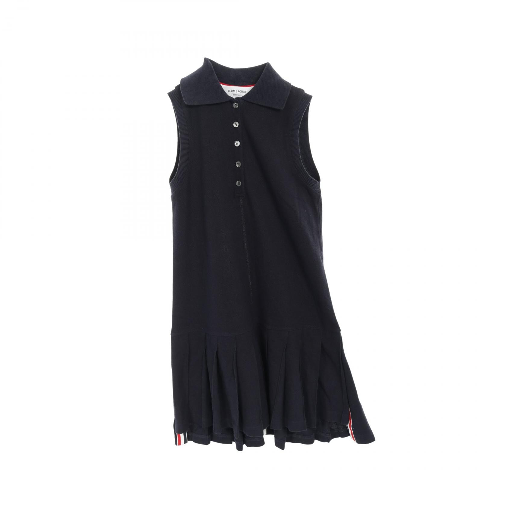 トムブラウン THOM BROWNE ワンピース 衣料品 トップス コットン レディース ネイビー系 / ホワイト系 / レッド系 【中古】