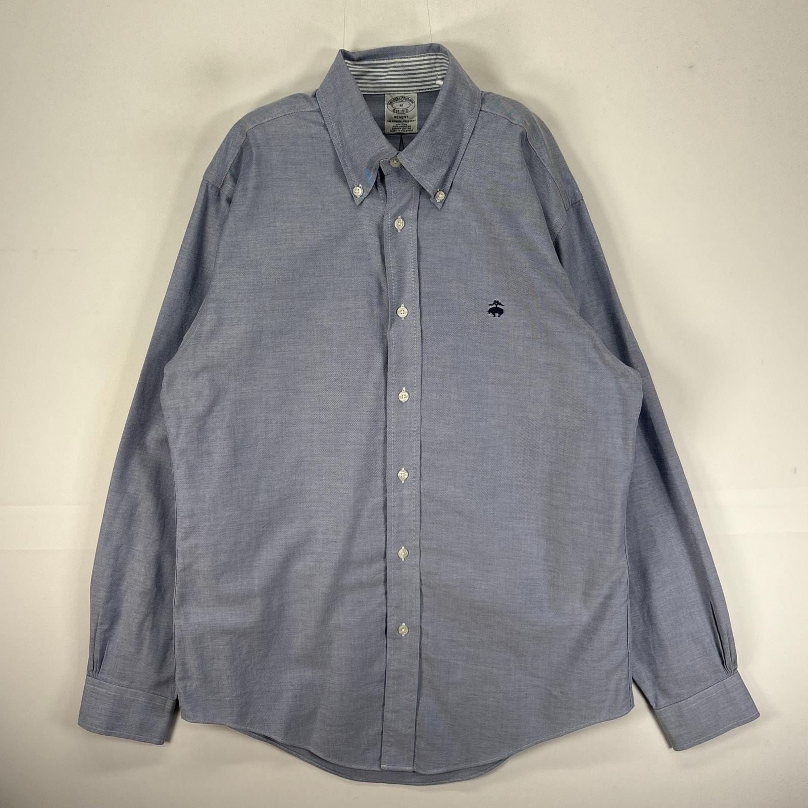 古着 ブルックスブラザーズ Brooks Brothers 長袖シャツ ボタンダウン ワンポイント M  ブルー系 メンズ