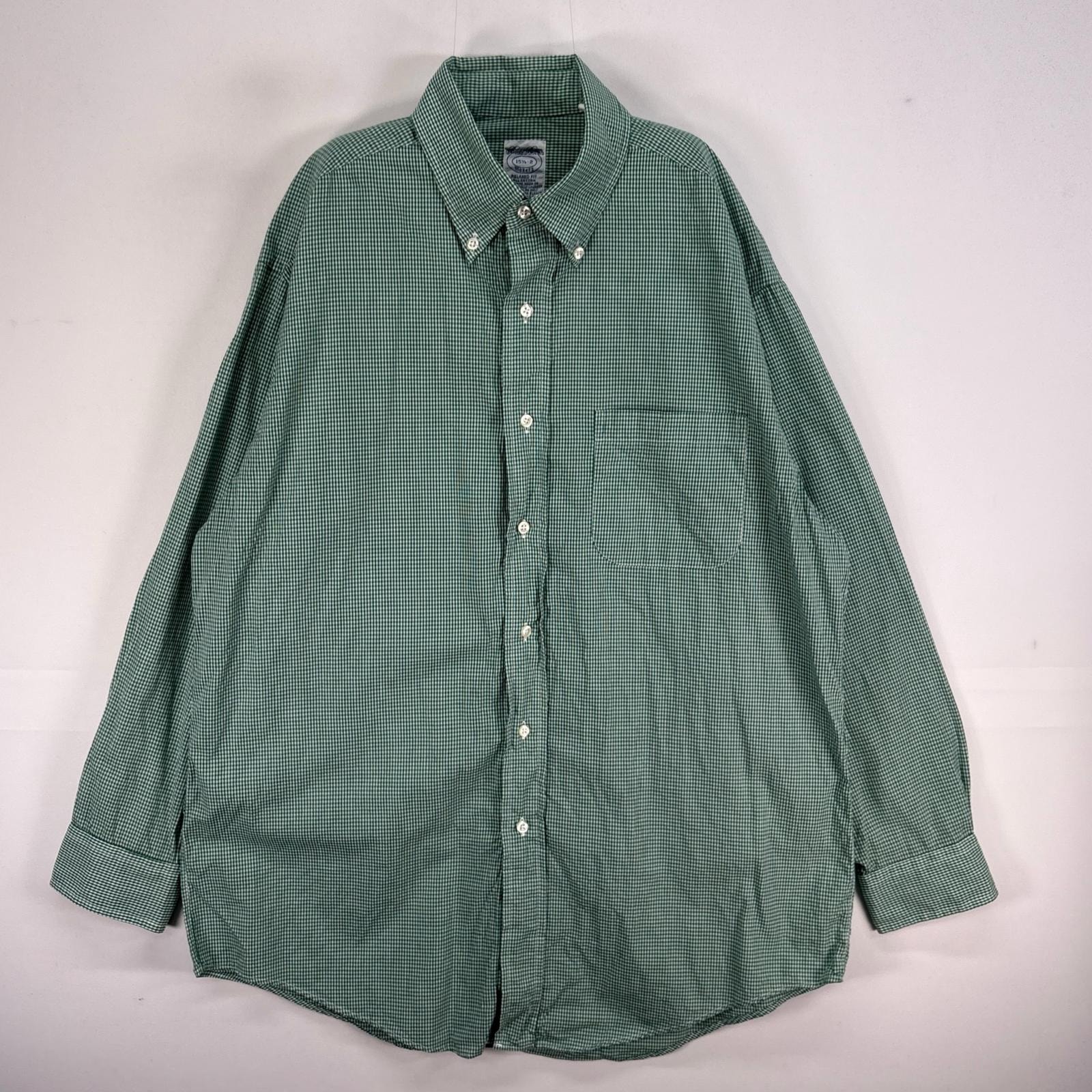 古着 ブルックスブラザーズ Brooks Brothers 長袖シャツ Makers USA製 ボタンダウン M グリーン系 チェック メンズ