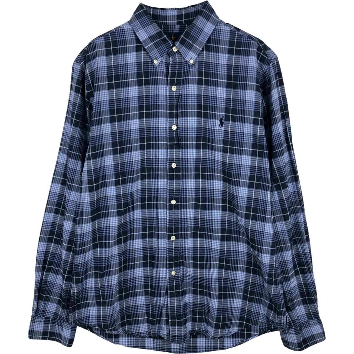 古着 ラルフローレン Ralph Lauren SLIM FIT スリムフィット 長袖 ボタンダウンチェックシャツ メンズL相当/eaa616015