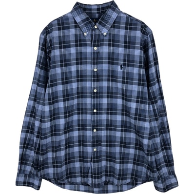 古着 ラルフローレン Ralph Lauren SLIM FIT スリムフィット 長袖 ボタンダウンチェックシャツ メンズL相当/eaa616015