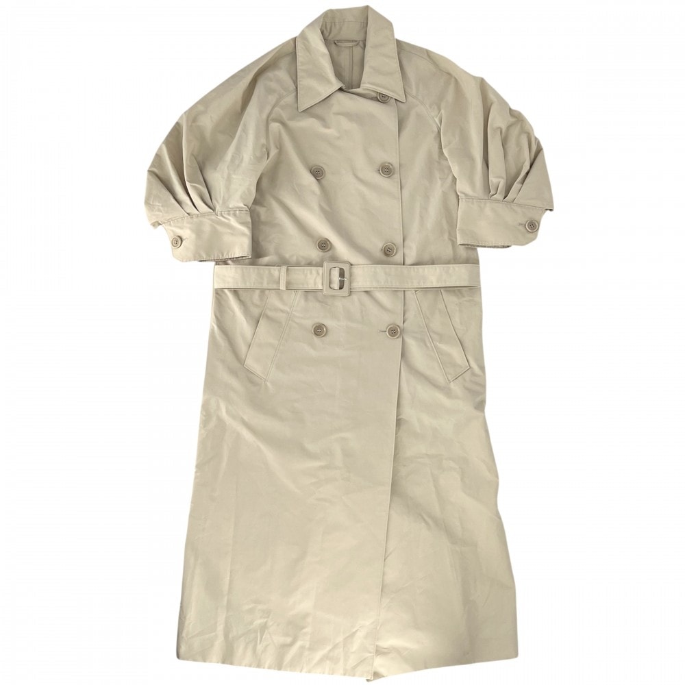 PRADA プラダ トレンチコート パフスリーブ アウター ジャケット ロングコート アパレル 服  五分袖 36 ベージュ コットン  ポリエステル   レディース 春 秋 美品【中古品】