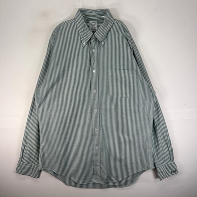 古着 90's/90年代 ヴィンテージ ブルックスブラザーズ Brooks Brothers 長袖シャツ ボタンダウン L グリーン系 ストライプ メンズ