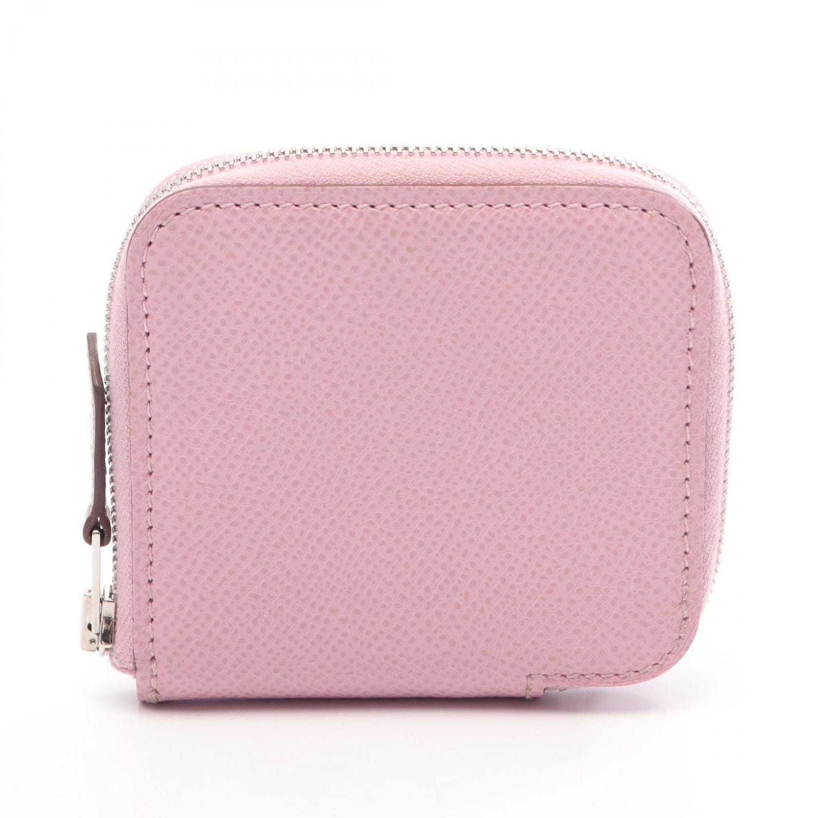 エルメス HERMES アザップ コンパクトミニ シルクイン コインケース 財布 レザー カーフ(牛革) ヴォーエプソン ヴォーエプソン モーヴシルベストル B刻印(2023年製造) レディース ピンク系 【中古】