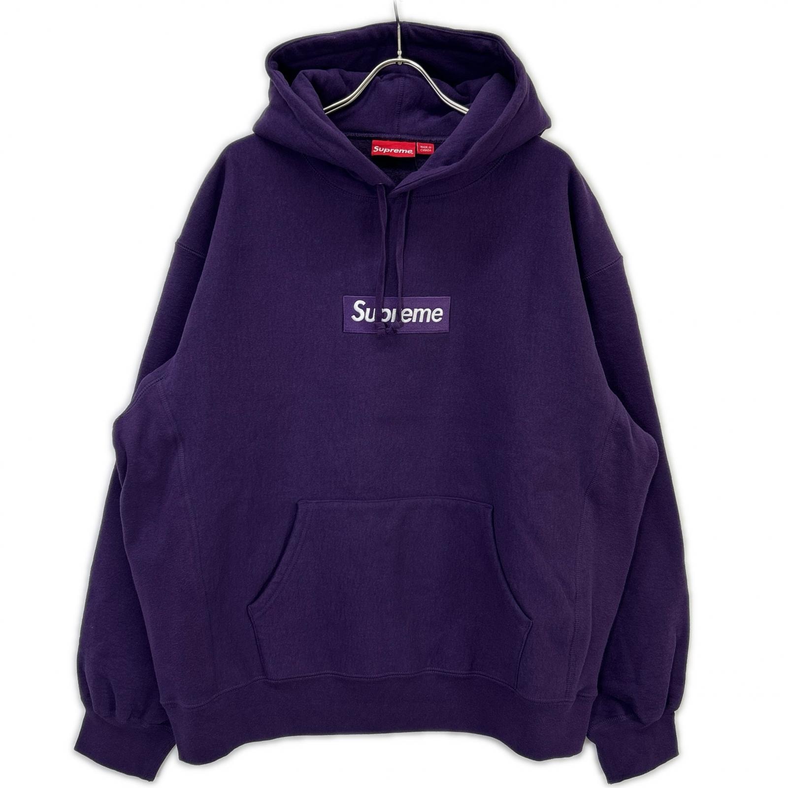 シュプリーム 23AW ダークパープル Box Logo Hooded Sweatshirt ボックスロゴパーカー XL