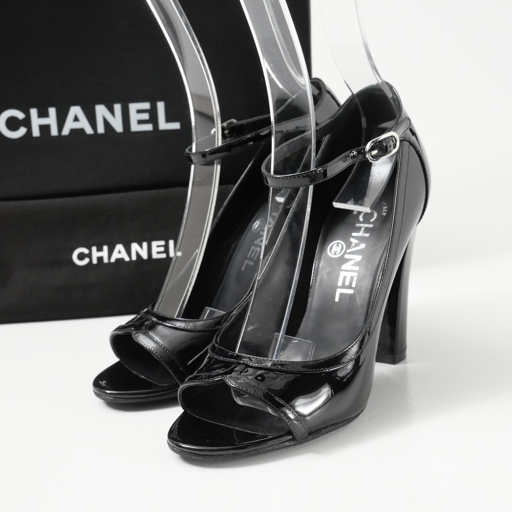 ■美品■PRADA プラダ CHAUS OUVERTES パンプス サイズ35 1/2 C 12P CCロゴ ココマーク エナメル ブランド古着【中古】20260430/RA9156