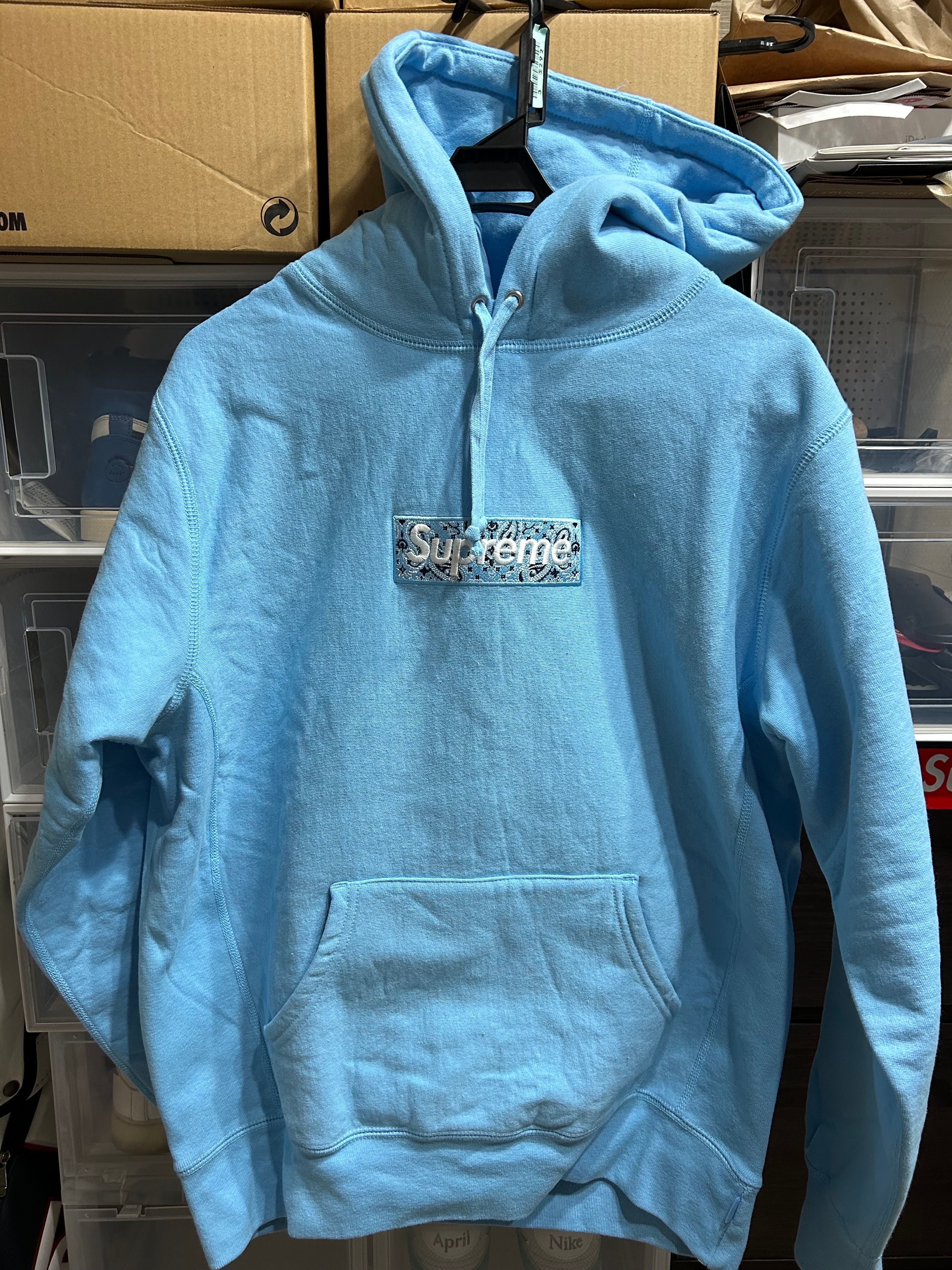Supreme Bandana Box Logo Hooded Sweatshirt "Blue"