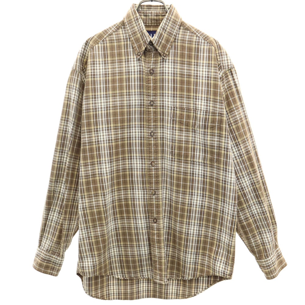 GAP ギャップ 90s オールド チェック柄 長袖 ボタンダウンシャツ S ブラウン 他