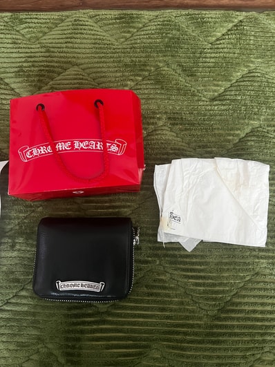 Chrome Hearts Square Zip Bill Wallet / Leather "Black"