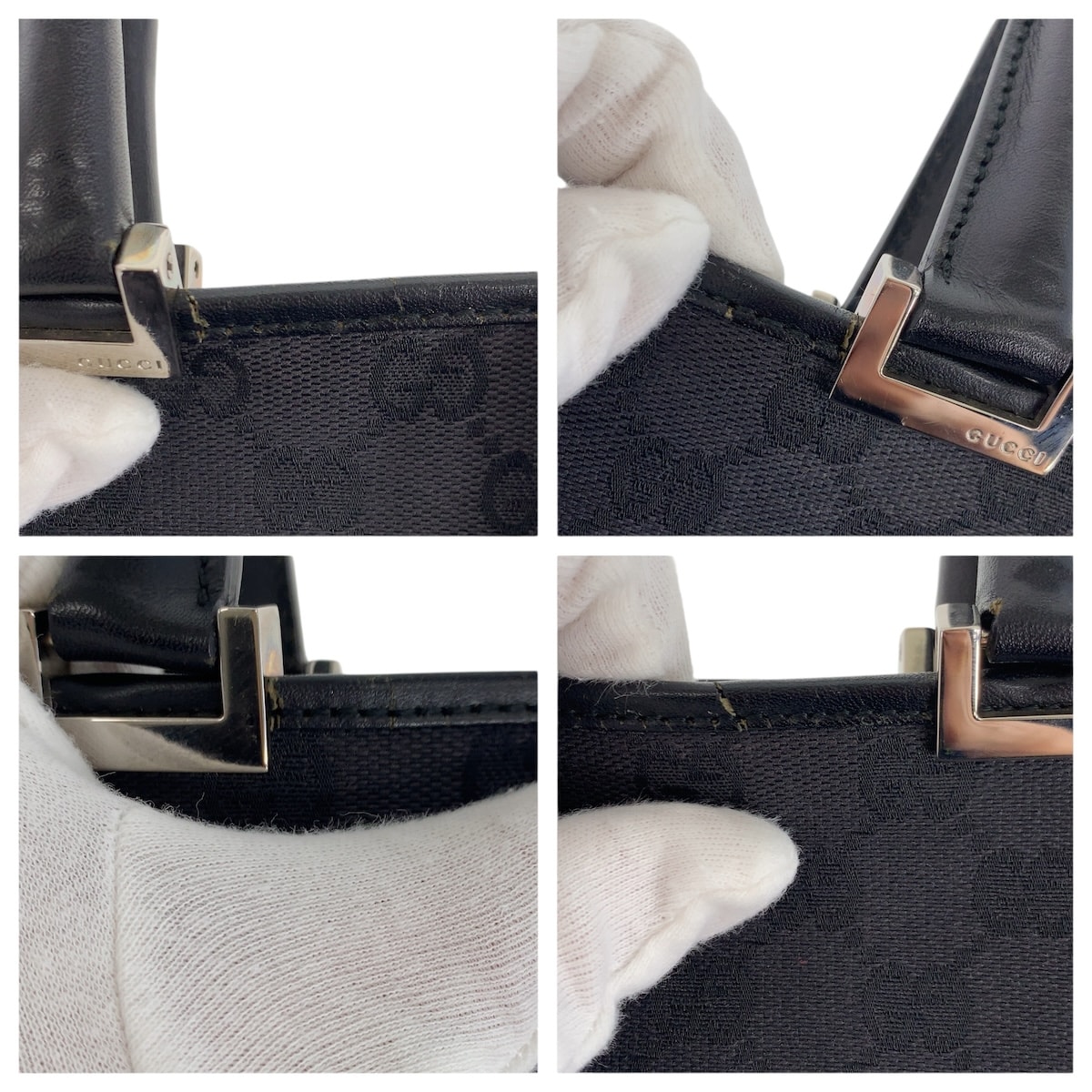 B (目立った傷や汚れなし)】美品 GUCCI グッチ ブラック 黒 シルバー
