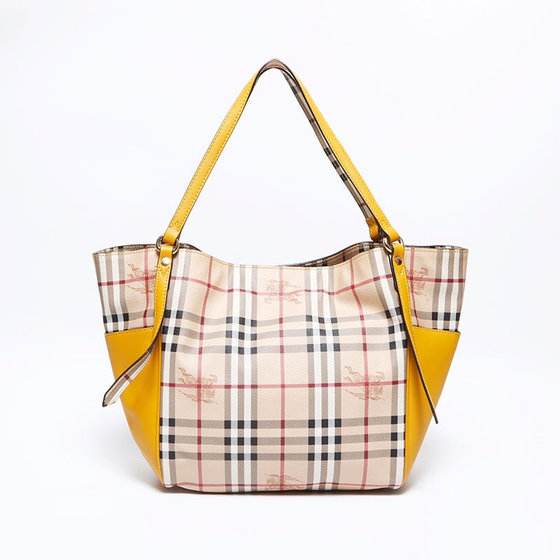 バーバリー BURBERRY ノバチェック イエロー トートバッグ【中古】