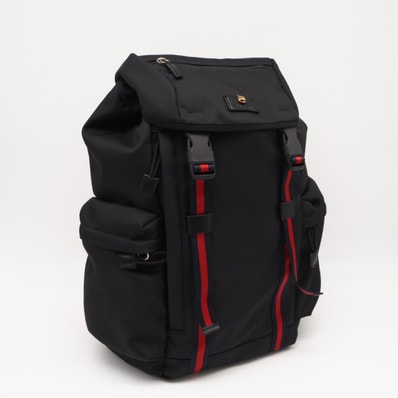 極美品 GUCCI グッチ ナイロン テクノキャンバス バックパック 429037 リュック・デイパック ブラック ベージュ レッド ナイロン メンズ