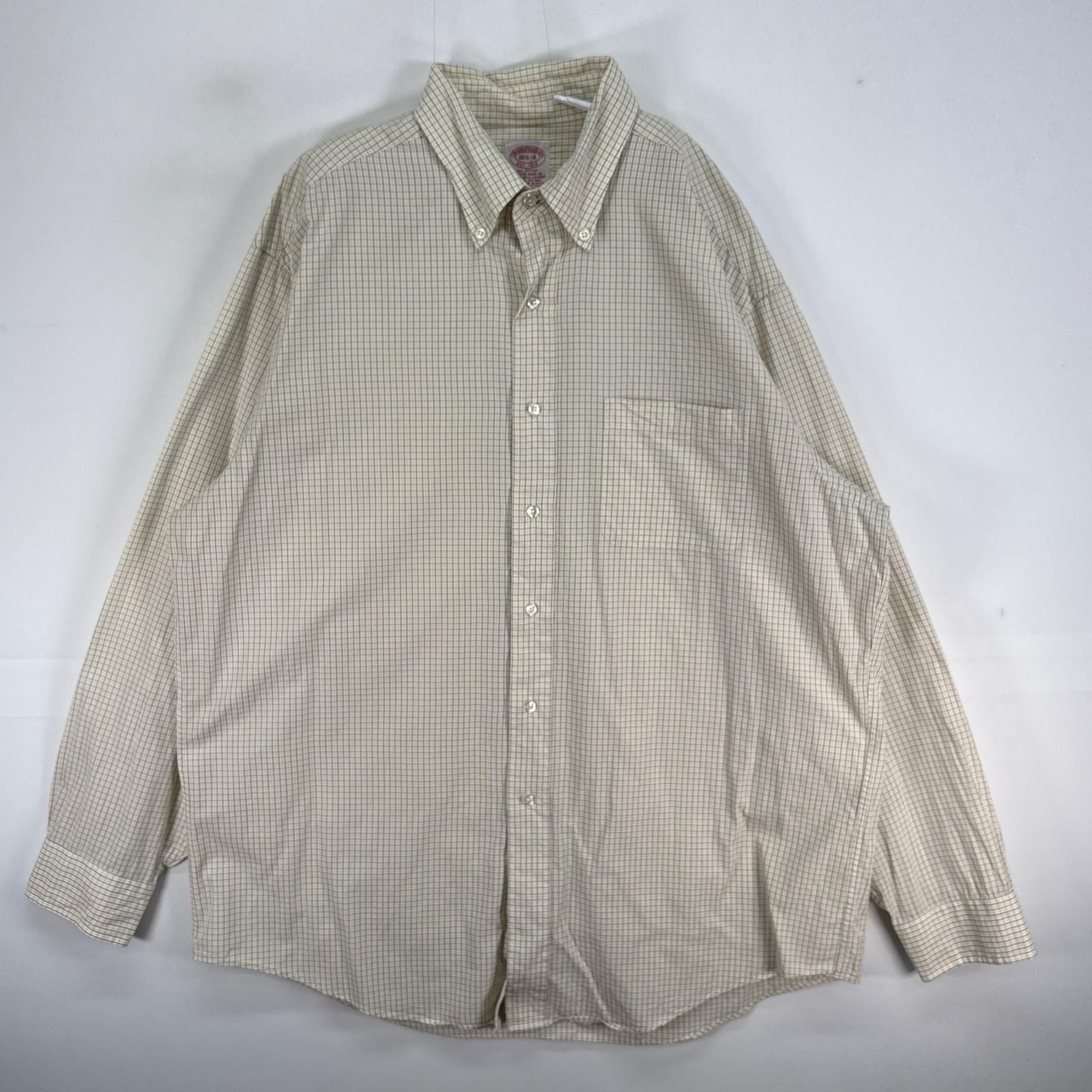 古着 ブルックスブラザーズ Brooks Brothers 長袖シャツ チェック 胸ポケ ボタンダウン L  イエロー系 マルチカラー メンズ