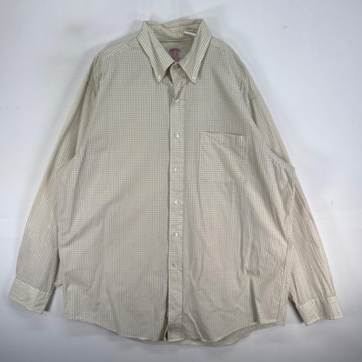 古着 ブルックスブラザーズ Brooks Brothers 長袖シャツ チェック 胸ポケ ボタンダウン L イエロー系 マルチカラー メンズ