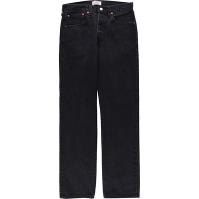 古着 リーバイス Levi's 501 STRAIGHT LEG BUTTON-FLY ブラックデニム ストレートデニムパンツ メンズw31相当/eaa636075