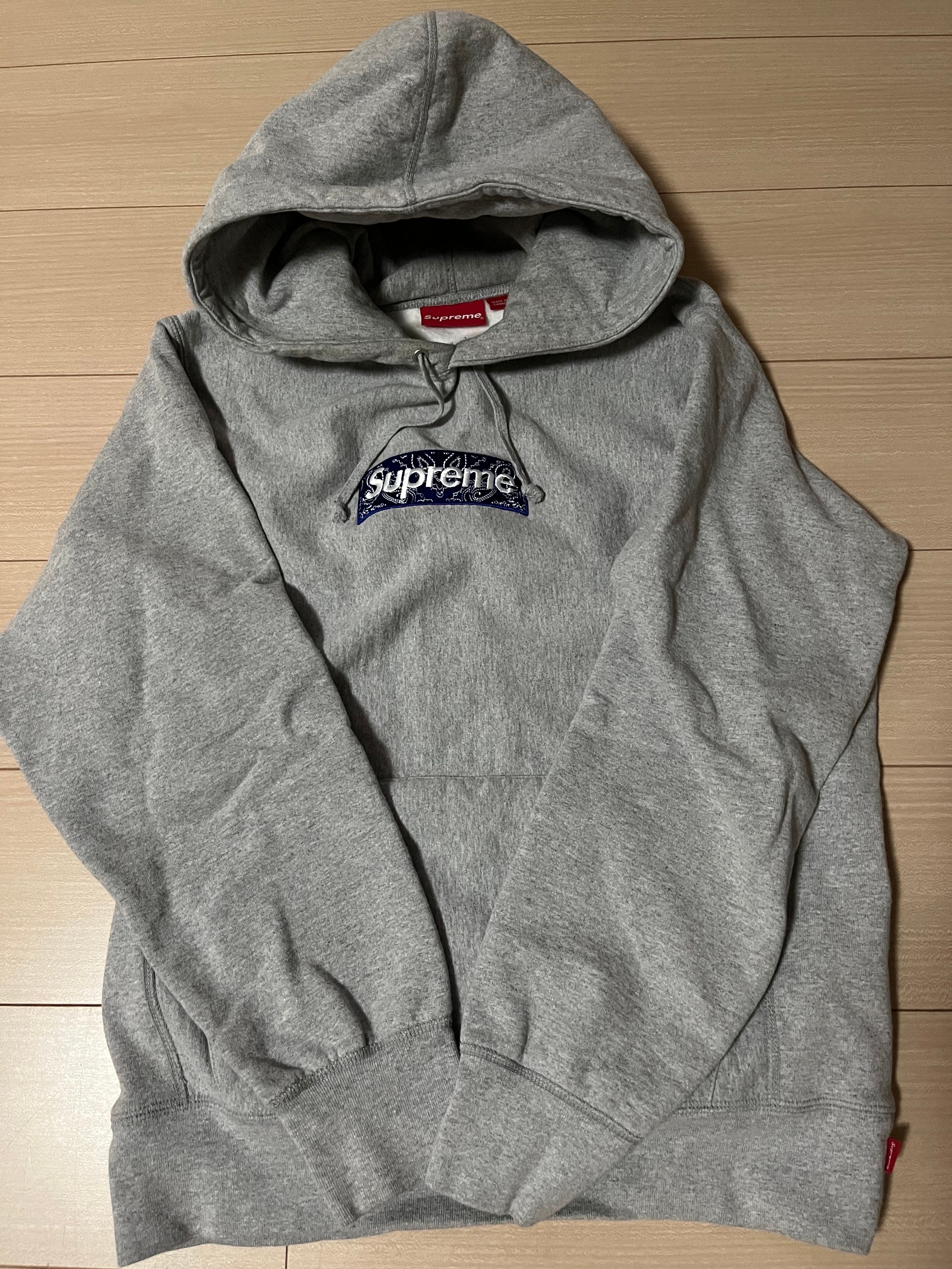 Supreme Bandana Box Logo Hooded Sweatshirt "Grey"
