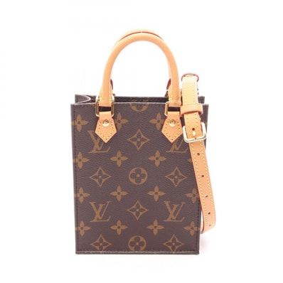 ルイ・ヴィトン LOUIS VUITTON プティット サックプラ モノグラム 2WAY ハンドバッグ バッグ PVCコーティングキャンバス レザー モノグラム レディース ブラウン系 M81295 【中古】