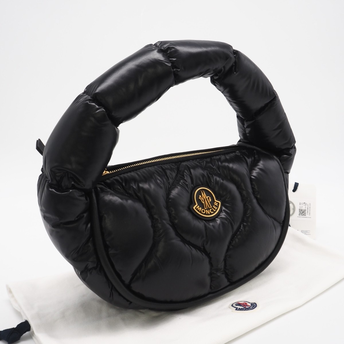 未使用 MONCLER モンクレール ポリアミド ホーボー ハンド 5C00001M2974999 ハンドバッグ ブラック ナイロン レディース