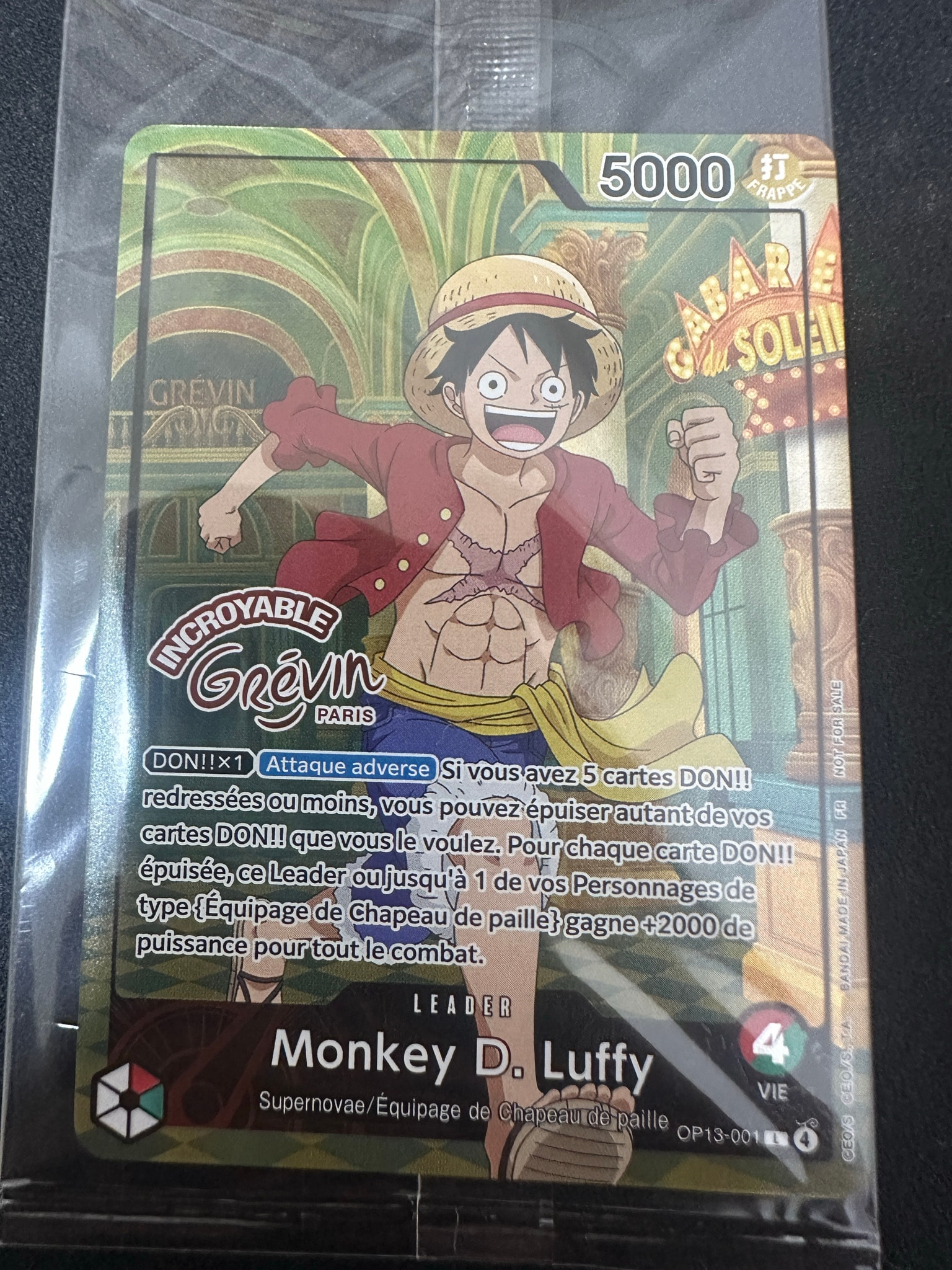 モンキー・D・ルフィ L [OP13-001]【フランス語版】(プロモーションカード「ONE PIECE × グレヴァン美術館」)