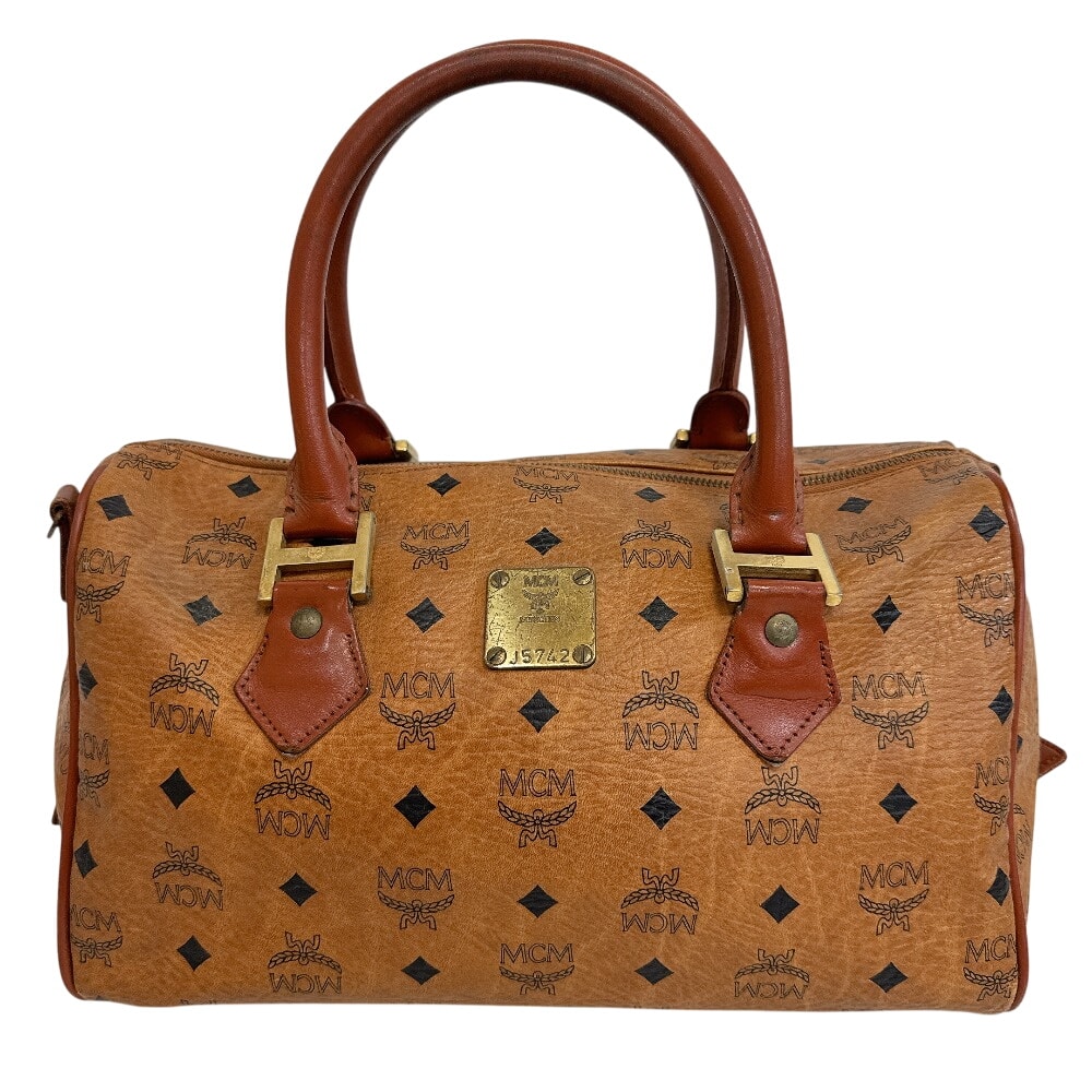 エムシーエム MCM ミニボストンバッグ ハンドバッグ ブラウン
