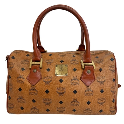 エムシーエム MCM ミニボストンバッグ ハンドバッグ ブラウン