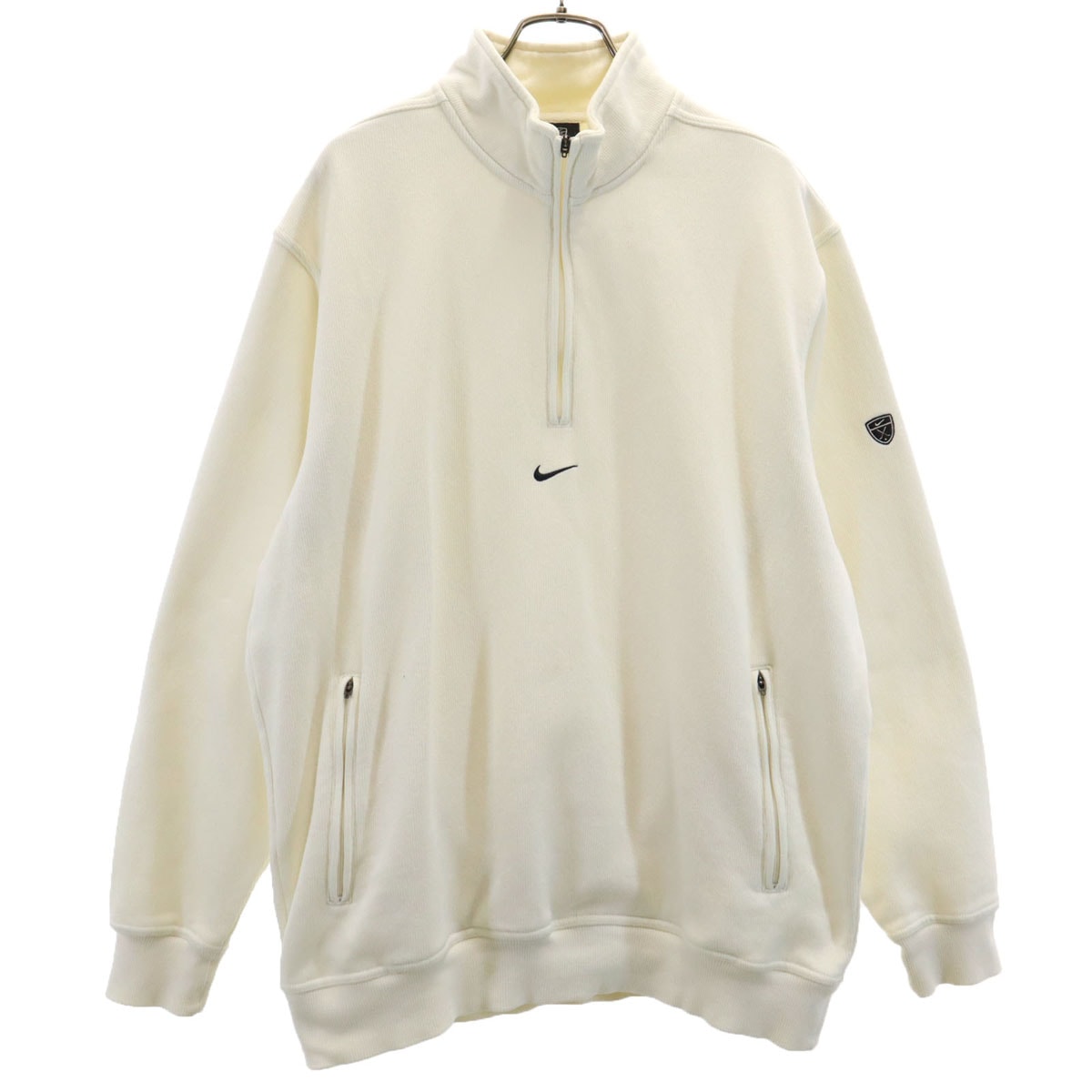 NIKE ナイキ ゴルフ 長袖 ハーフジップ スウェット XL アイボリー