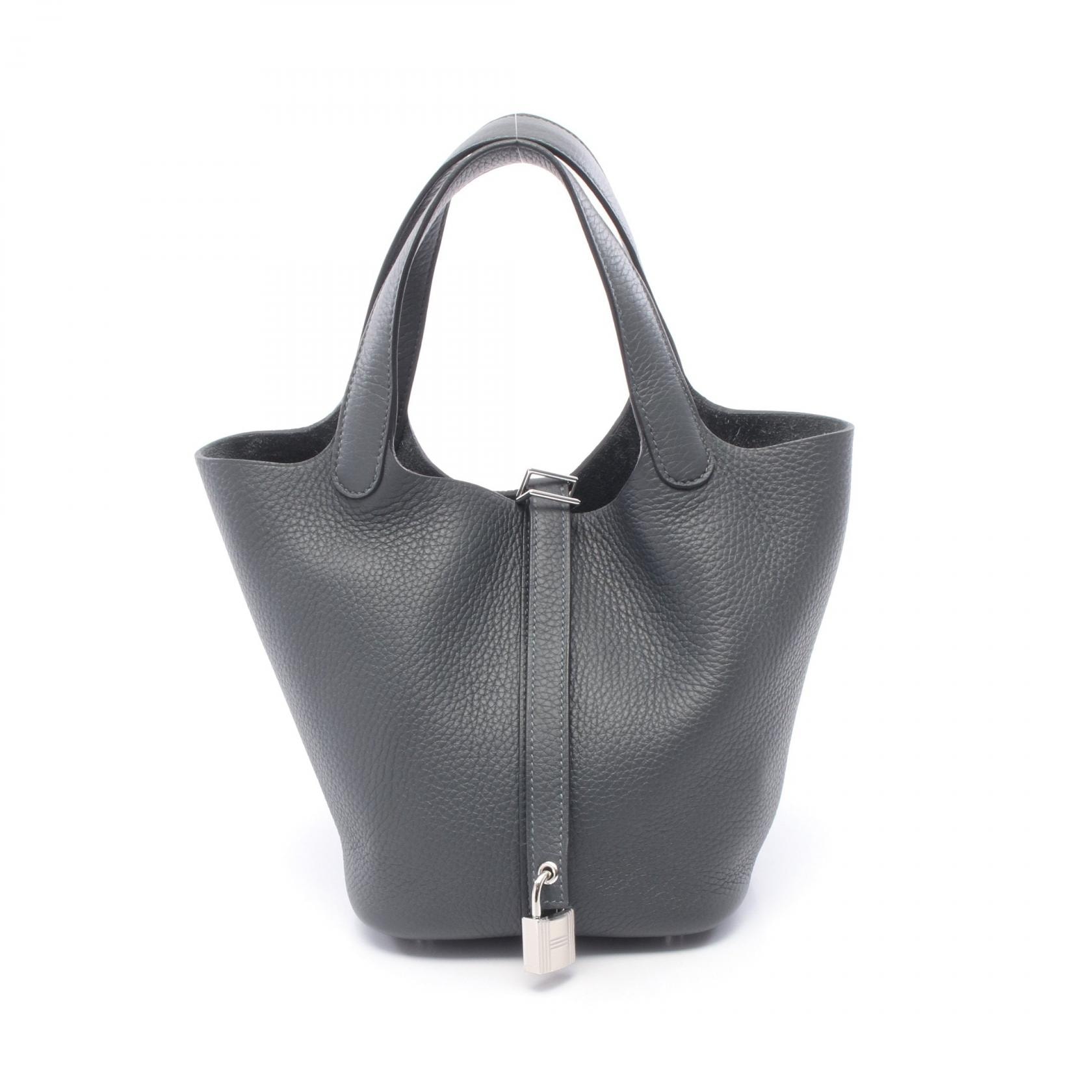 エルメス HERMES ピコタンロックPM グリミスティ ハンドバッグ バッグ レザー トリヨンクレマンス レディース グレー系 【中古】