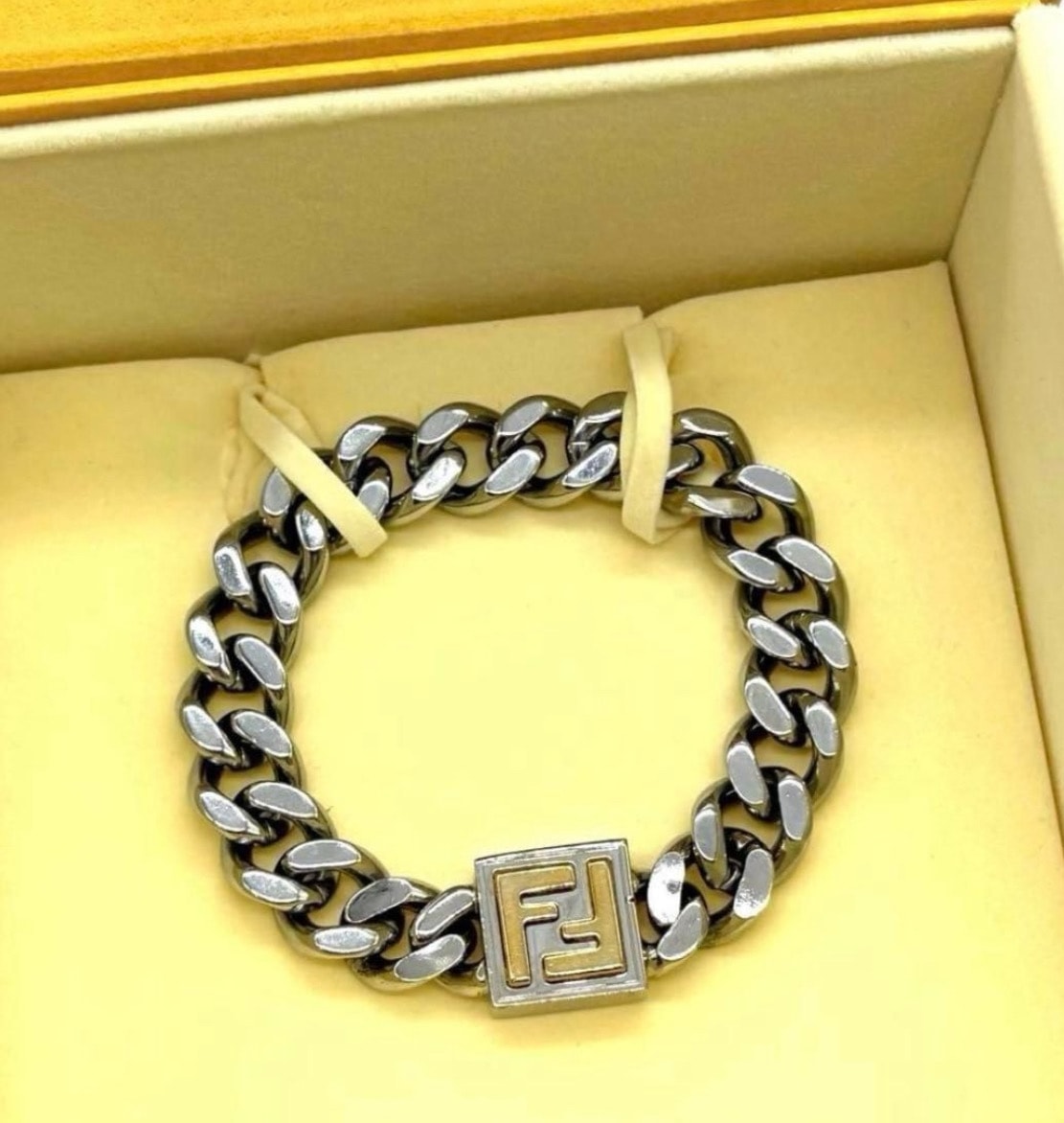 FENDI Palladium and Gold Coloured Bracelet "Gold"