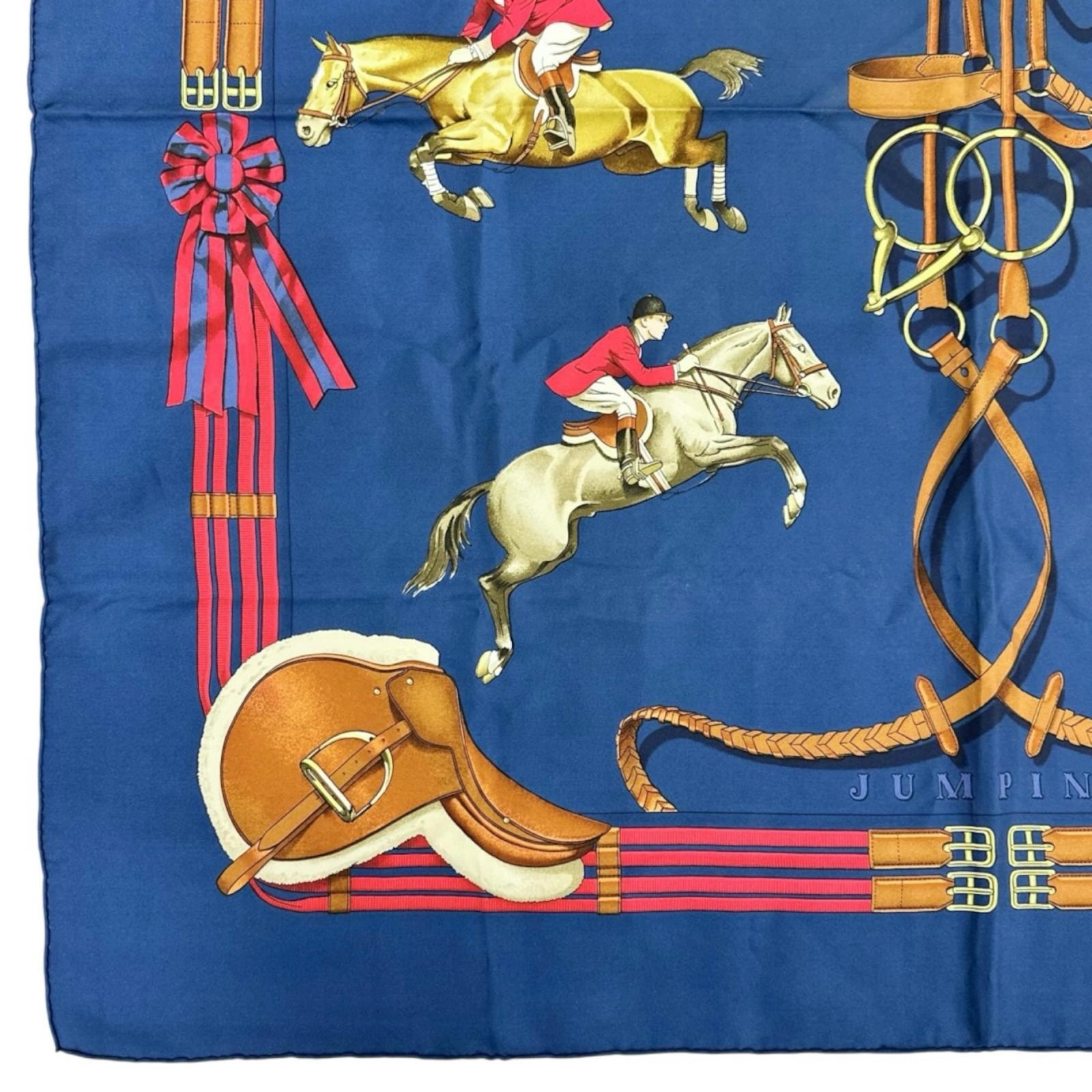 D (傷や汚れあり)】HERMES エルメス カレ90 JUMPING（ジャンピング