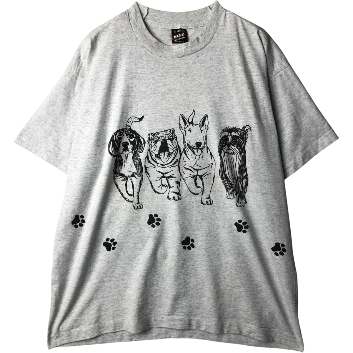 古着 90年代 フルーツオブザルーム FRUIT OF THE LOOM BEST 犬柄 アニマルTシャツ USA製 メンズXL相当 ヴィンテージ/eaa636634