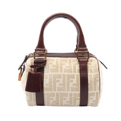 フェンディ FENDI ズッカ トートバッグ バッグ ファブリック レザー レディース ベージュ系 / ホワイト系 / ブラウン系 【中古】