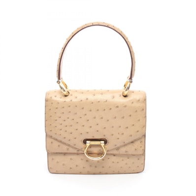 セリーヌ CELINE ハンドバッグ バッグ オーストリッチ レディース ベージュ系 【中古】