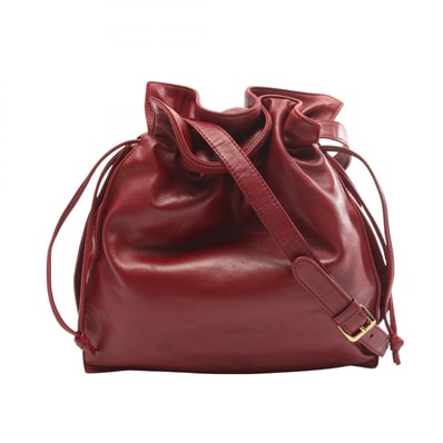ロエベ LOEWE アナグラム ショルダーバッグ バッグ レザー レディース ボルドー系 【中古】