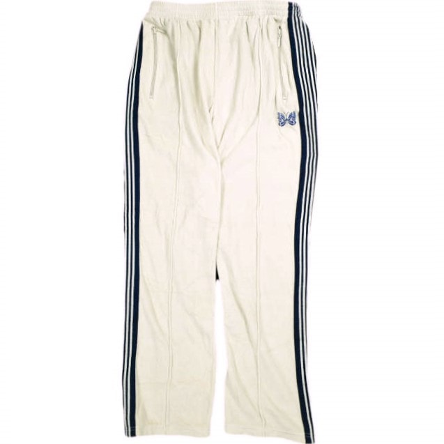 Needles ニードルス 日本製 Narrow Track Pant - C/Pe Velour ナロートラックパンツ ベロア EJ202 M Beige イージー ジャージ ボトムス g25351