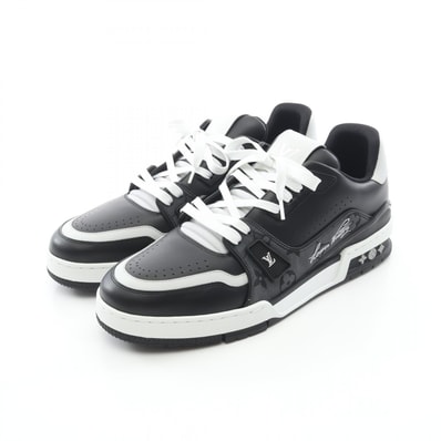 ルイ・ヴィトン LOUIS VUITTON LVトレイナーライン モノグラムジャカード ノワール スニーカー 靴 レザー ファブリック メンズ ブラック系 / ホワイト系 1AJ300 【中古】