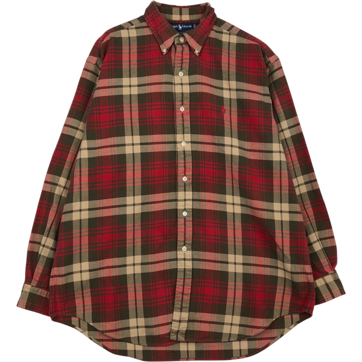 古着 ラルフローレン Ralph Lauren BLAKE 長袖 ボタンダウン ライトネルチェックシャツ メンズL相当/eaa637690