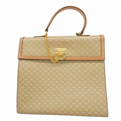 ★最終価格【6cd5660-k】セリーヌ ハンドバッグ マカダム PVC ブラウン ゴールド金具【中古】レディース