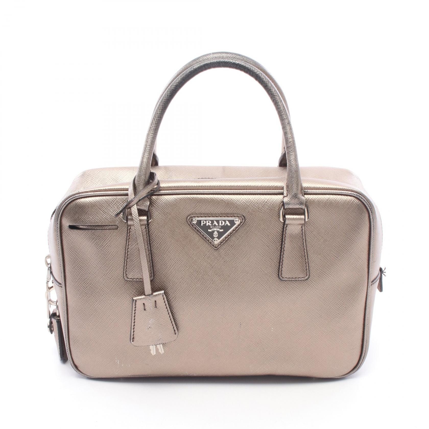 プラダ PRADA ガレリア ハンドバッグ バッグ レザー レディース ゴールド系 BN1113 【中古】