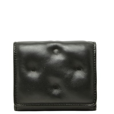 マルタンマルジェラ メゾンマルジェラ グラムスラム 三つ折り財布 ブラック レザー レディース MARTIN MARGIELA 中古