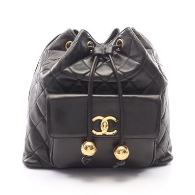 シャネル CHANEL マトラッセ リュックサック バックパック バッグ ラムスキン(羊革) レディース ブラック系 【中古】