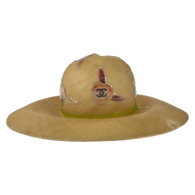 CHANEL シャネル ストローハット ココマーク ラフィア ハット 麦わら帽子 600935 【中古】