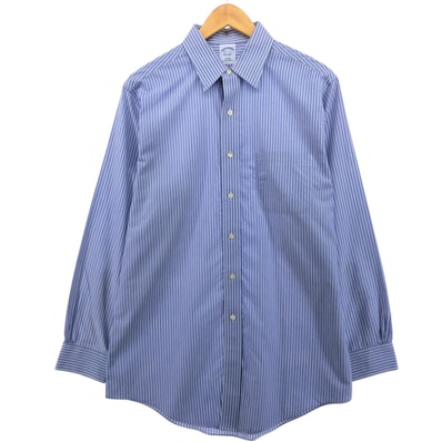 古着 ブルックスブラザーズ Brooks Brothers Est.1818 長袖 コットンストライプシャツ メンズM相当/eaa566034