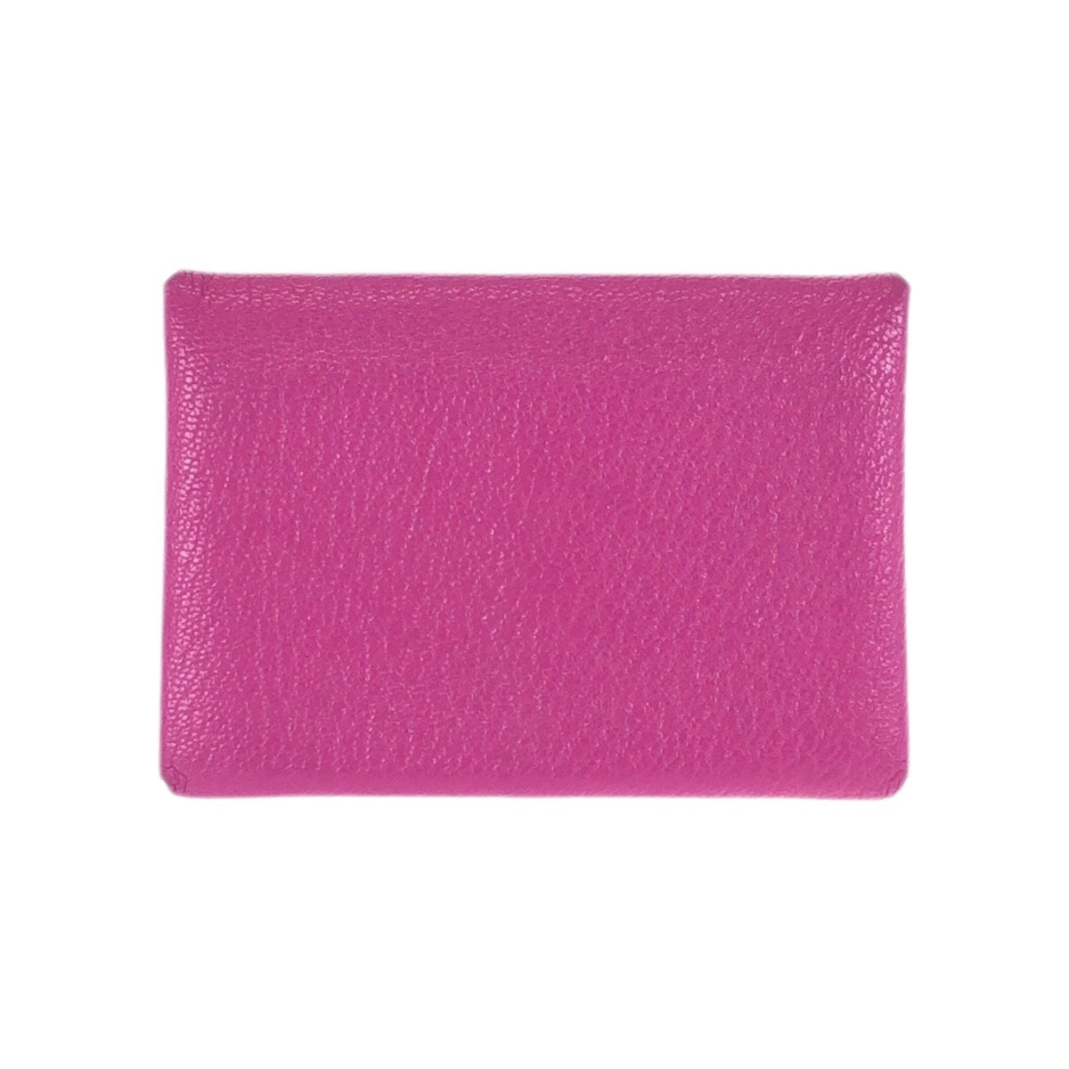 美品 HERMES エルメス カルヴィ デュオ ローズパープル ピンク ゴールド金具 シェーブル カードケース 名刺入れ コインケース Z刻印 601590 【中古】