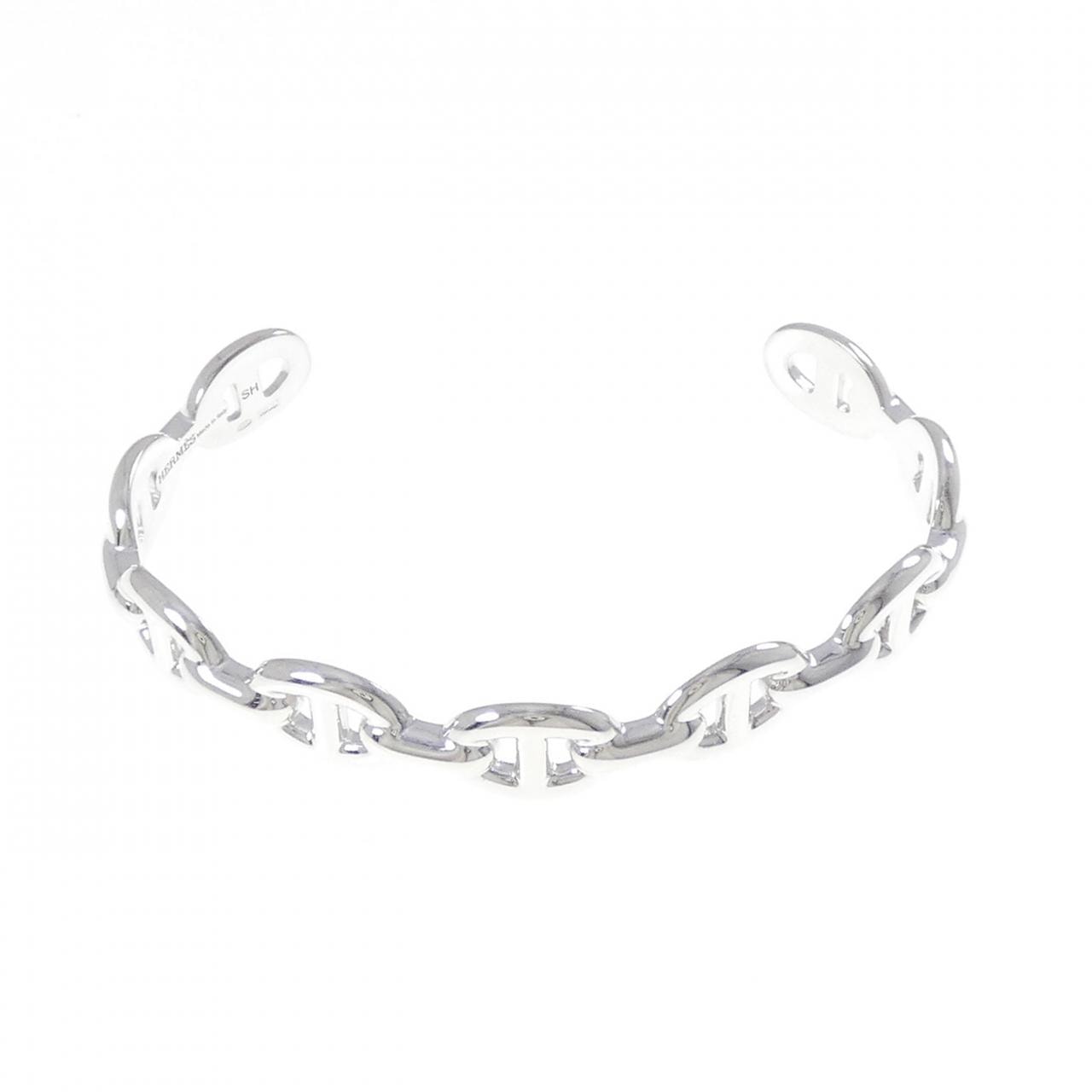 Hermes Chaine D'ancre Enchainee Bracelet Bangle "Silver"